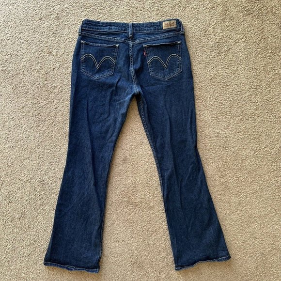 Levi 518 Jeans Womens 31x31 Superlow Bootcut Blue Dark Wash Denim Mid Rise - Picture 3 of 15